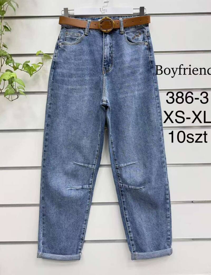 Spodnie damskie jeansy Roz XS-XL, 1 Kolor Paczka 10 szt